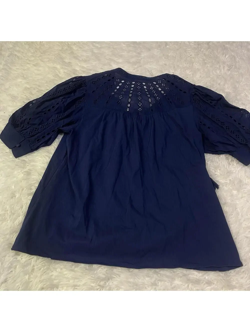 Matilda Jane Good Hart GH Tucson Eyelet Sleeve Top W/Tassels Size Small